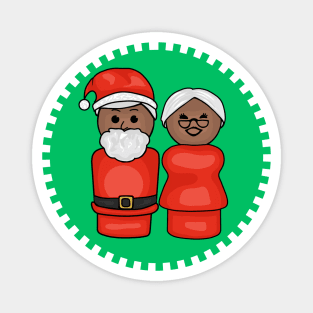 Little Santa and Mrs. Claus Are In Love Magnet