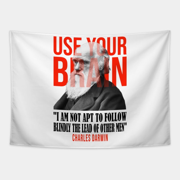 Use your brain - Charles Darwin Tapestry by UseYourBrain