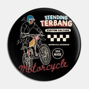 Flying motorcycle custom culture Pin