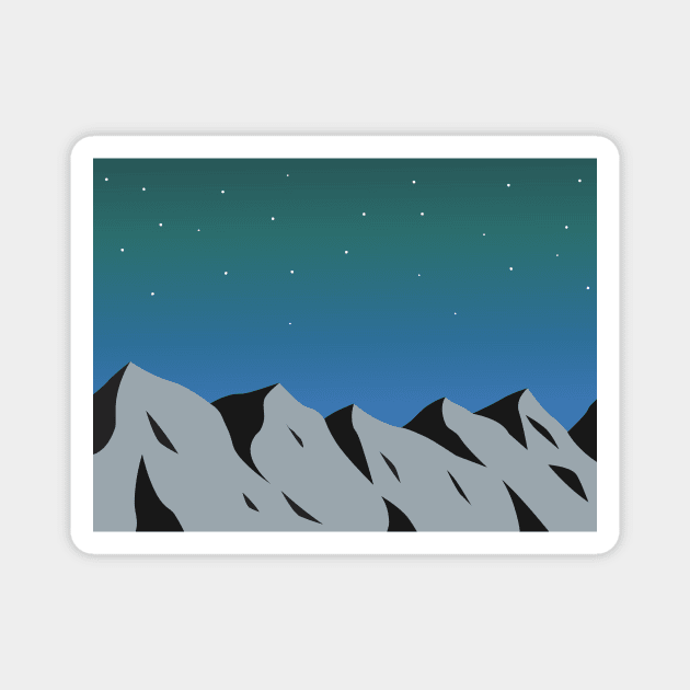 Northern lights and mountains Magnet by TheLouisa