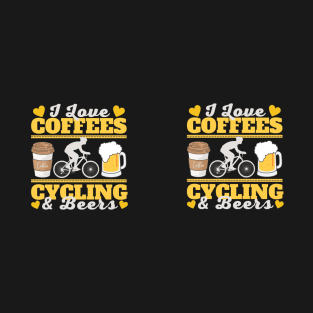 I Love Coffees, Cycling and Beers Mug T-Shirt