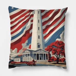 Massachussets United States of America Tourism Vintage Poster Pillow