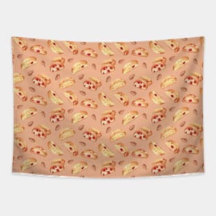 Italian cookie biscotti pattern on orange Tapestry