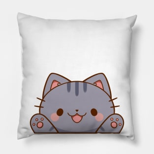 Pawzup! Grey Tabby Cat | Kawaii Pillow