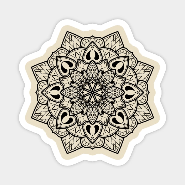 Mandala line black Magnet by ARTSYILA