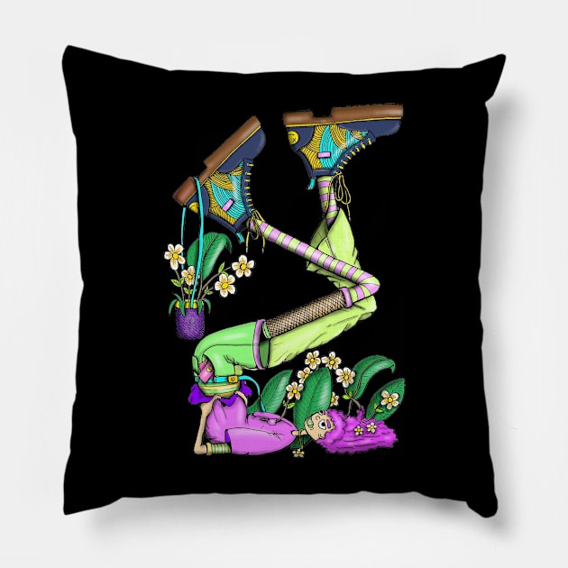 nature girl character Pillow by dwalikur