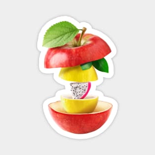 Apple Lemon Dragon Fruit Gifts Vegetarian Magnet