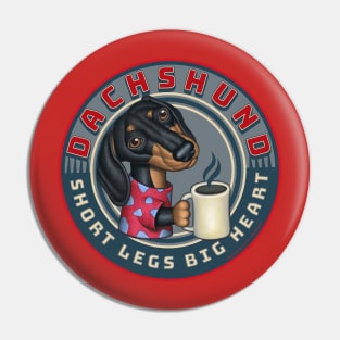 Funny cute Dachshund Doxie with short legs big heart Doxy tee Pin