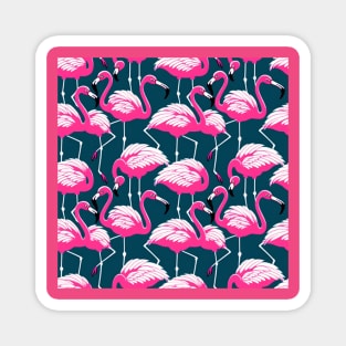 Pink Flamingo Paradise Magnet