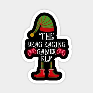 The Drag Racing Gamer Elf Funny Christmas Gaming Controller Cute Xmas Holiday Magnet