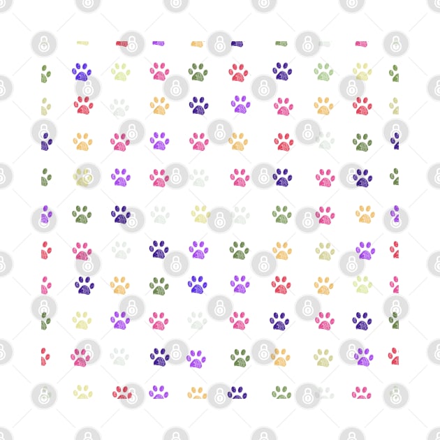 Colorful doodle paw prints by GULSENGUNEL