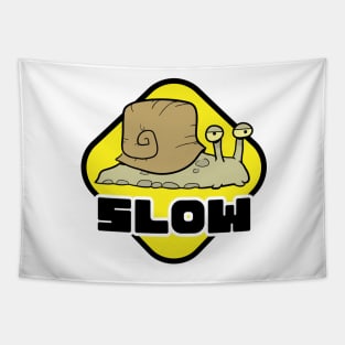 Slow Sign Snail Tapestry