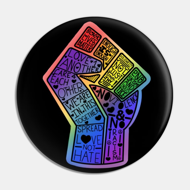 LGBTQ Pride BLM Word Fis Pin by Winspire Works