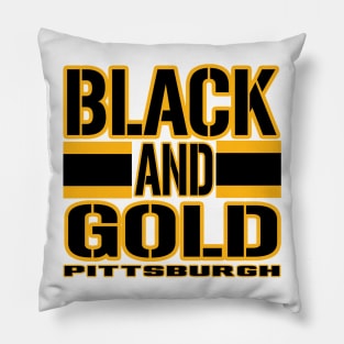 Pittsburgh LYFE Black and Gold True Football Colors! Pillow