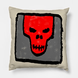 Minimal Ink Skull Stamp Pillow