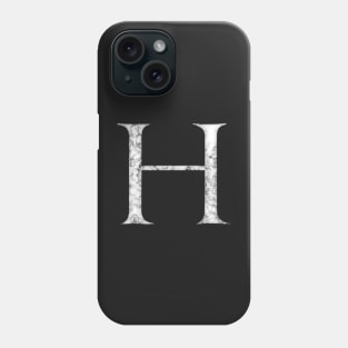 H in Roman White Marble Latin Alphabet Letter Sticker Phone Case