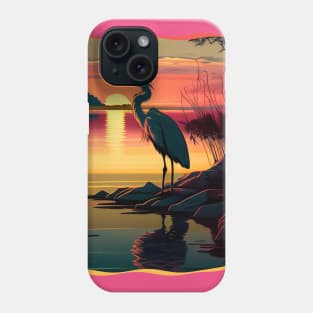 Heron at dusk Phone Case