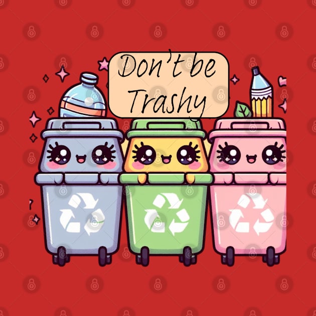 Don't be trashy, Earth day, recycling bin design by Apparels2022