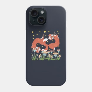 Foxes Trot, through the midnight garden. Phone Case