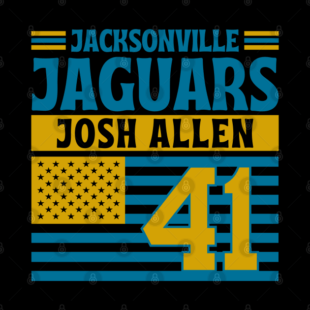 Jacksonville Jaguars Allen 41 American Flag Football by Astronaut.co