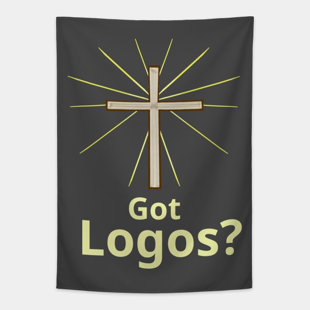 Got Logos? Greek Christian Gospel Witness w/ Cross Tapestry by ChristianInk