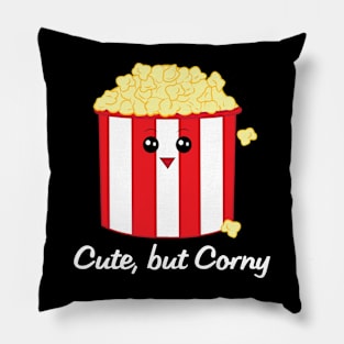 Cute, but Corny Popcorn Cartoon Pillow