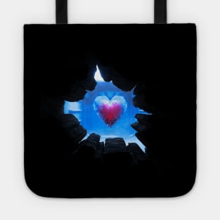 frozen heart   Anamorphic Illusion  ( Large Print ) Tote