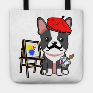 Funny french bulldog is a painter Tote