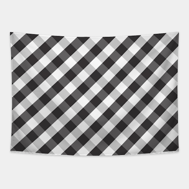 Black and White Pin Check Gingham Tapestry by squeakyricardo