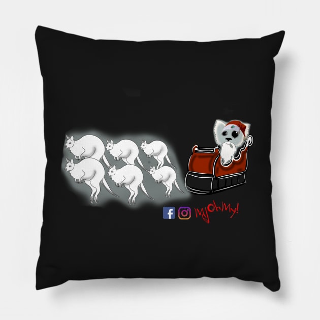 Six white boomers and Santa koala Pillow by mjohmy