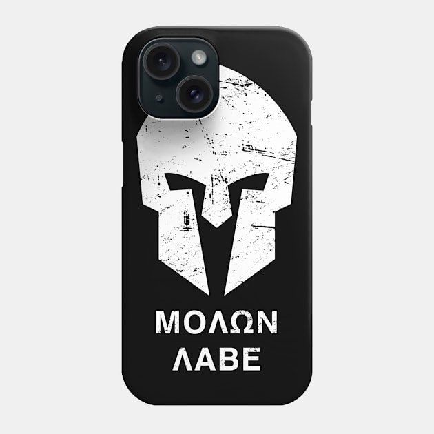 Spartan Helmet - Molon Labe Phone Case by Wizardmode