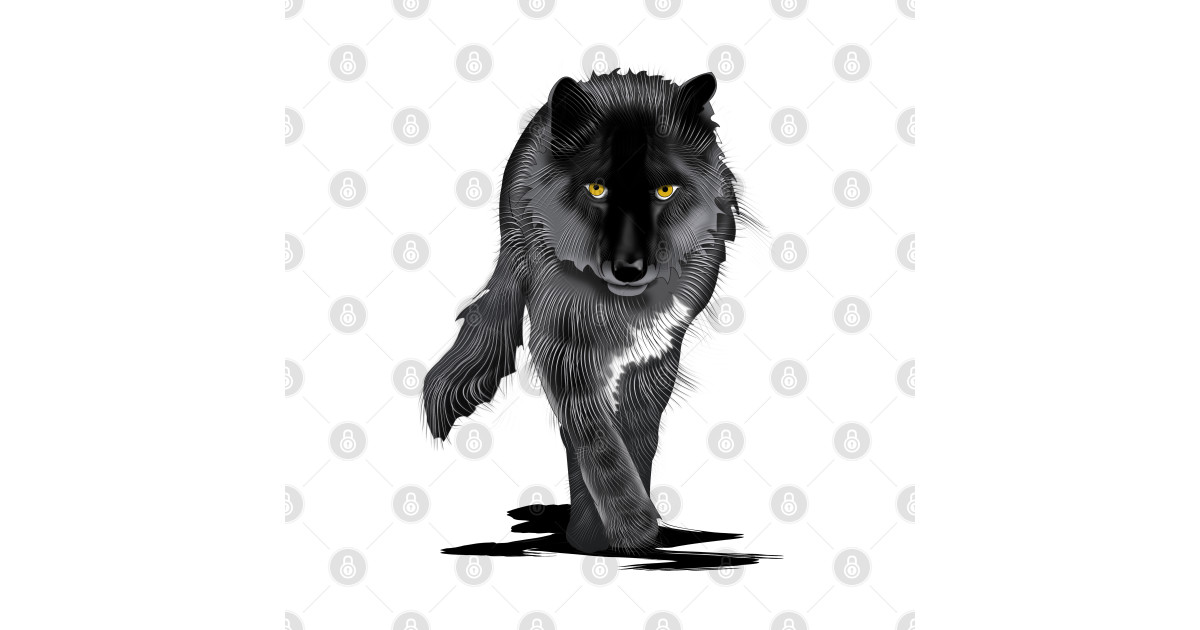 Wolf walking Wolf Art Crewneck Sweatshirt TeePublic