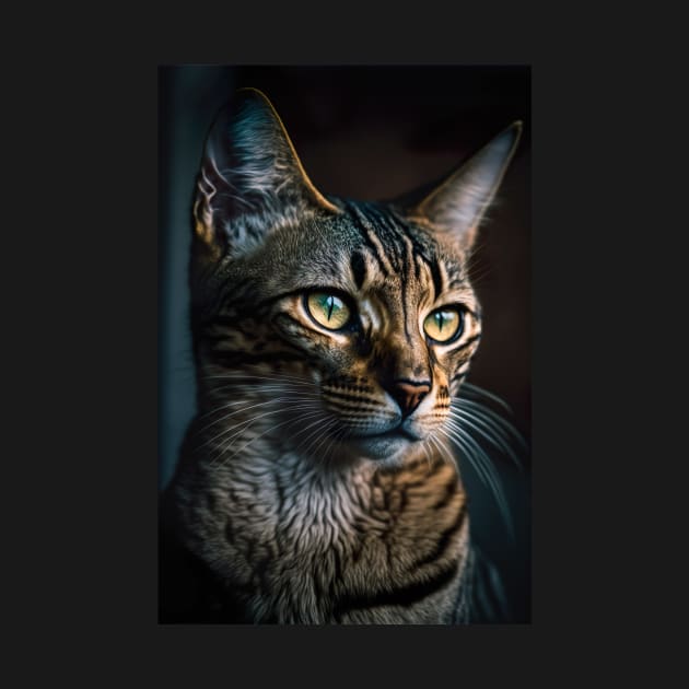 Serious Cat portrait by KoolArtDistrict