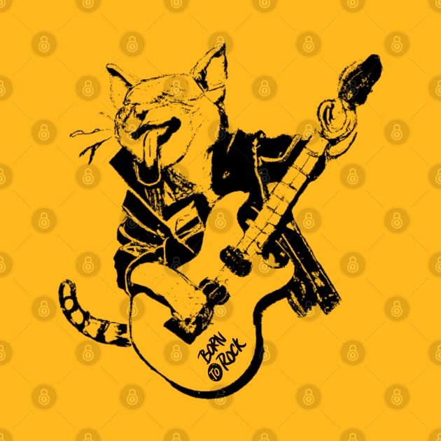 Rock and Roll Cat Legendary Guitarist by Souls.Print