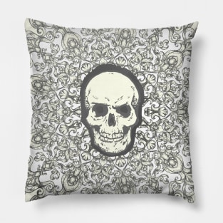 Filigree Skull Mandala Pillow