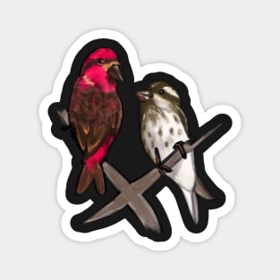 Purple Finches Magnet