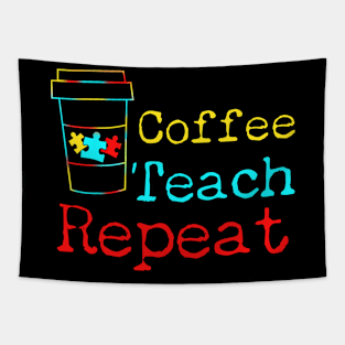 Autism Teacher Gift Design For Coffee Loving Teachers Tapestry