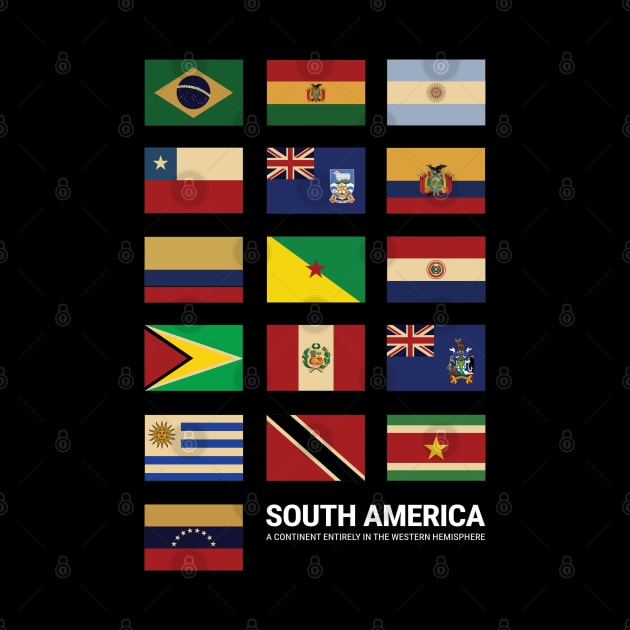 South America Country Flags Set by KewaleeTee