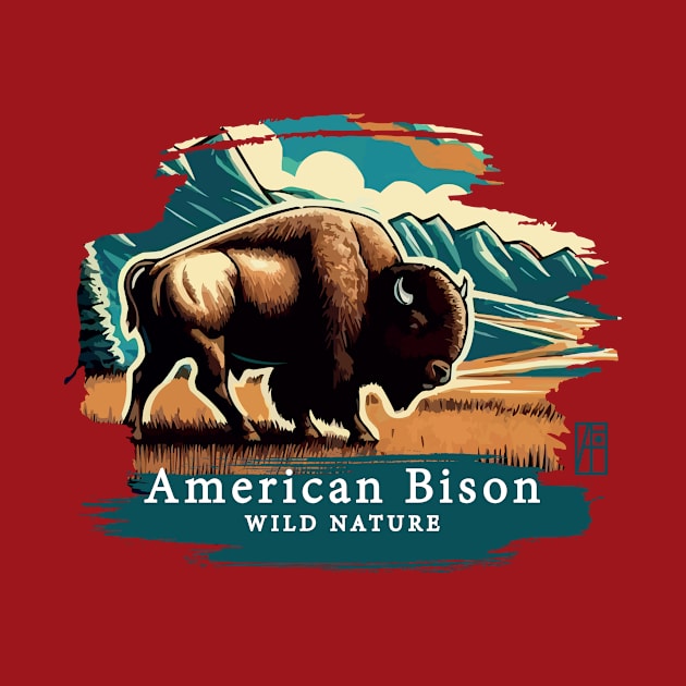 American Bison - WILD NATURE - BISON -5 by ArtProjectShop