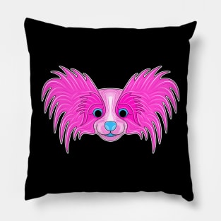 cute pinky papillon face cartoon Pillow