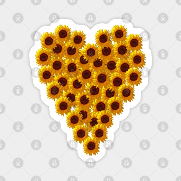 Love a Sunflower Heart on Valentines Day Magnet by ellenhenryart