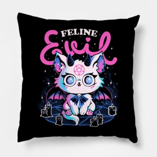 Feline Evil - Cute Dark Funny Evil Cat Gift Pillow