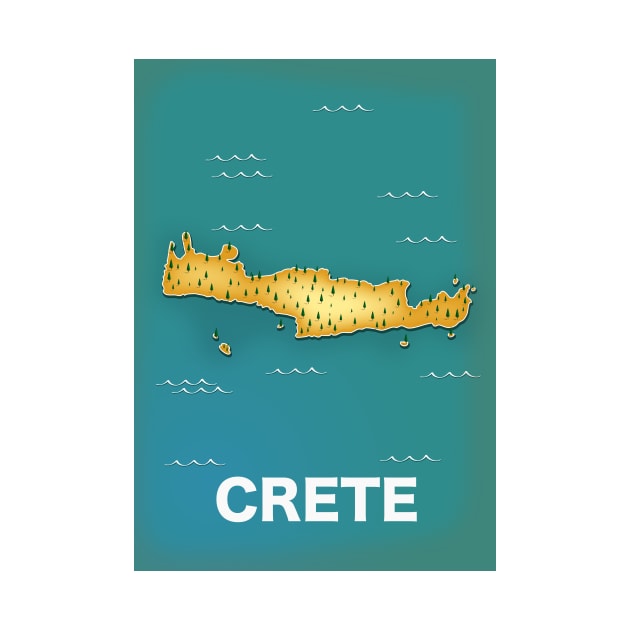 Crete map travel poster by nickemporium1