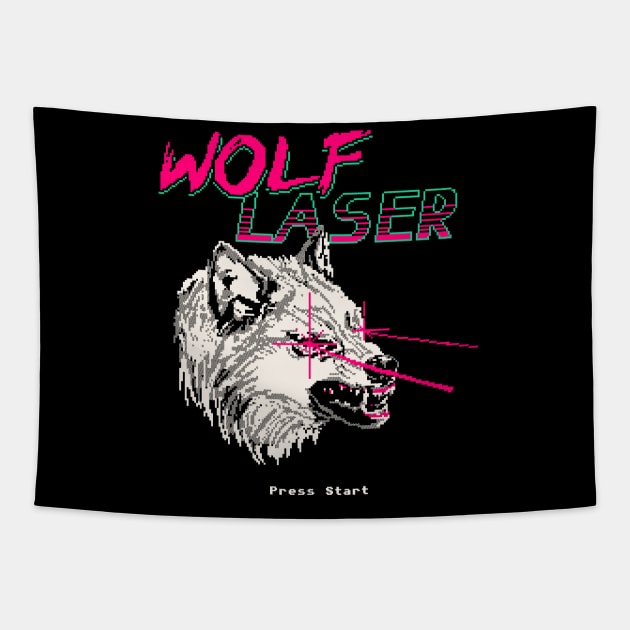 Wolf Laser Tapestry by Hillary White Rabbit