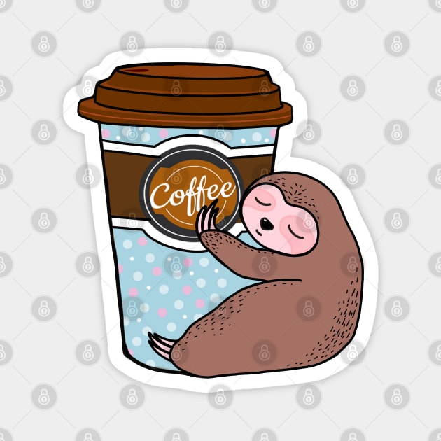 Sloth and coffee Magnet by Collagedream