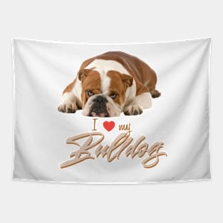 I Love my Bulldog (tan)! Especially for Bulldog owners! Tapestry