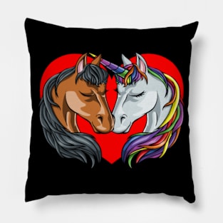 Valentines Horse and Unicorn Pillow