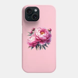 Pink peony flowers Phone Case