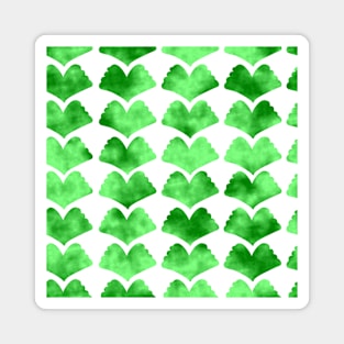 Ginkgo Leaves Green on White Magnet