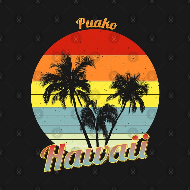 Puako Hawaii Retro Tropical Palm Trees Vacation by macdonaldcreativestudios